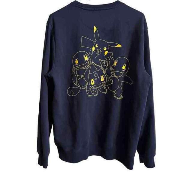 Old Navy Pokemon Fleece Crewneck Sweatshirt Starters Pikachu‎ size L - Picture 2 of 2